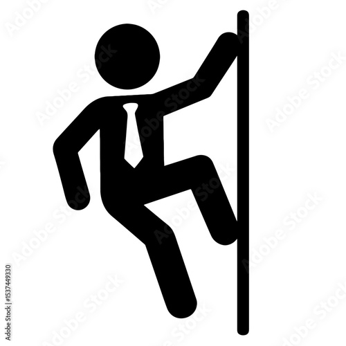 very simple flat and single minimalist Businessman Climbing Wall Silhouettes