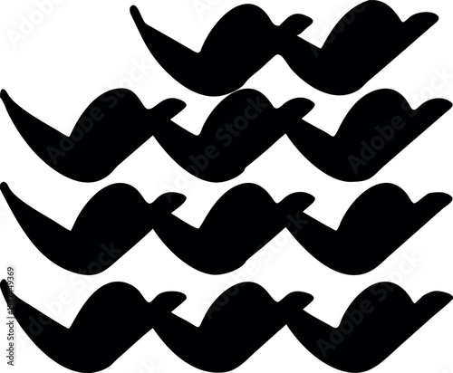 Flying Bird Pattern Silhouette – Minimalist Black Vector Design

