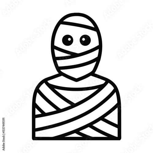 Detailed illustration of an ancient egyptian mummy wrapped in fine linen bandages