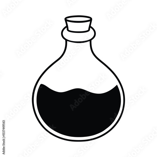 Magical potion bottle design fantasy elixir glass bottle herbal remedy vintage label alchemist s brew medieval potion fantasy game asset mystical concoction arcane liquid