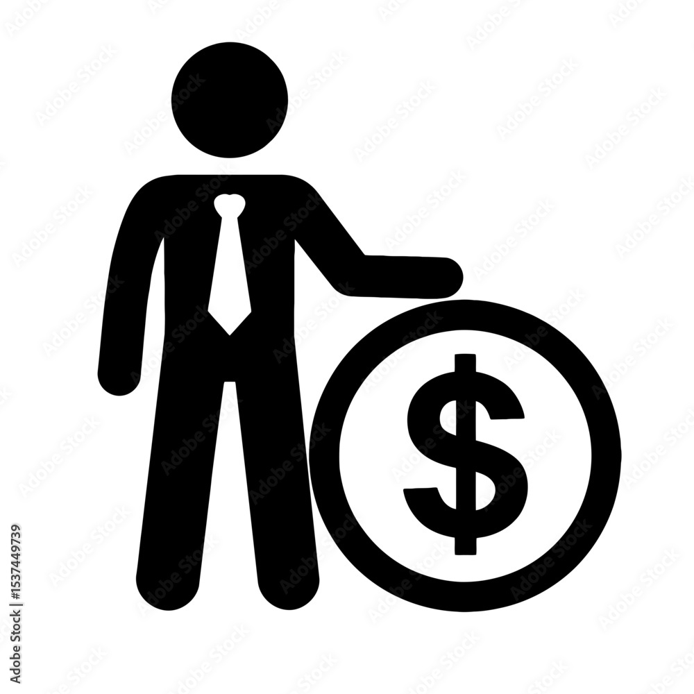 very simple flat and single minimalist Businessman Money Silhouettes very simple flat and single minimalist Businessman Money Silhouettes