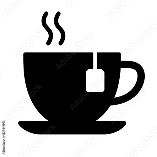 very simple flat and single minimalist Tea Silhouettes