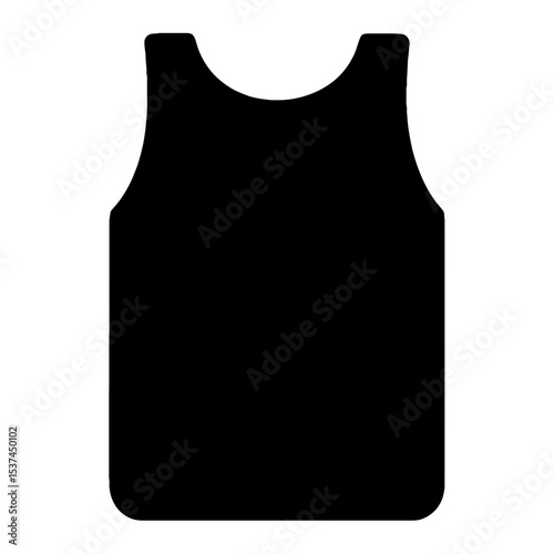 very simple flat and single minimalist Sleeveless Shirt Silhouettes