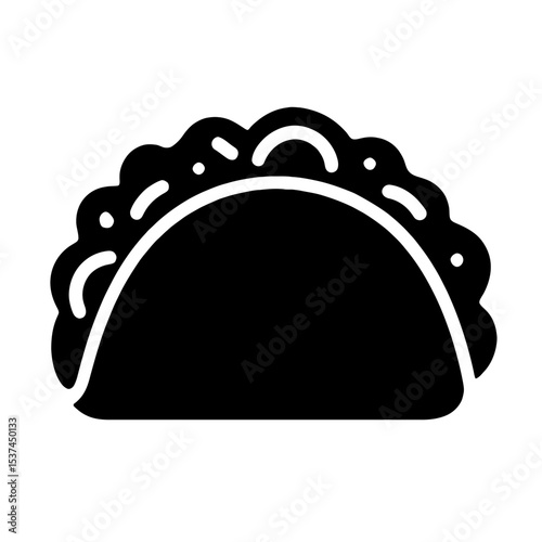 very simple flat and single minimalist Taco Silhouettes
