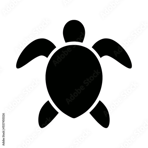 very simple flat and single minimalist SeaTurtle Silhouettes
