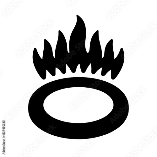 very simple flat and single minimalist Oven Burner Silhouettes