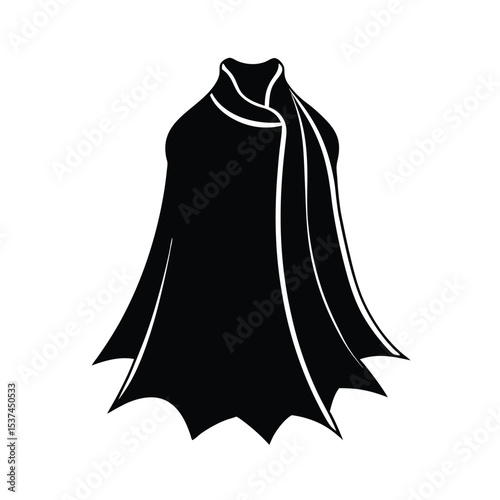 Realistic ripped and torn cloak graphic design element for fashion game or costume design