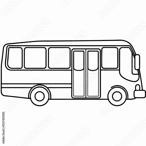 Airport shuttle bus transportation for passengers.  Modern airport shuttle bus provides convenient travel to and from airport.