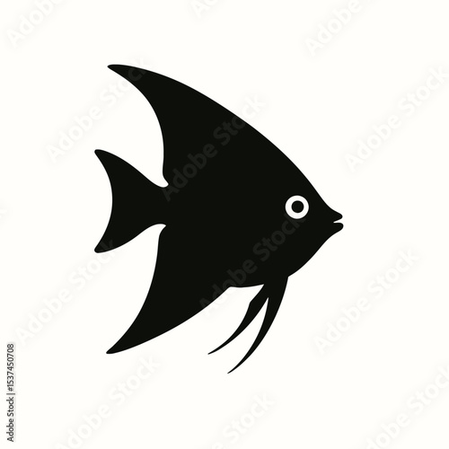 very simple flat and single minimalist Tropical Fish Silhouettes