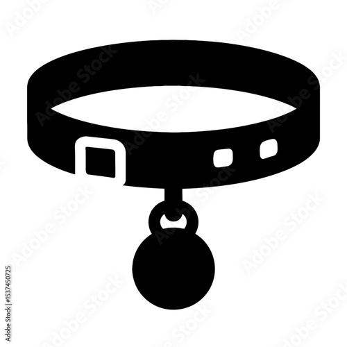 very simple flat and single minimalist Dog Collar Silhouettes