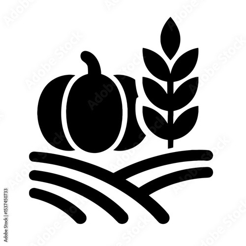very simple flat and single minimalist Harvest Silhouettes