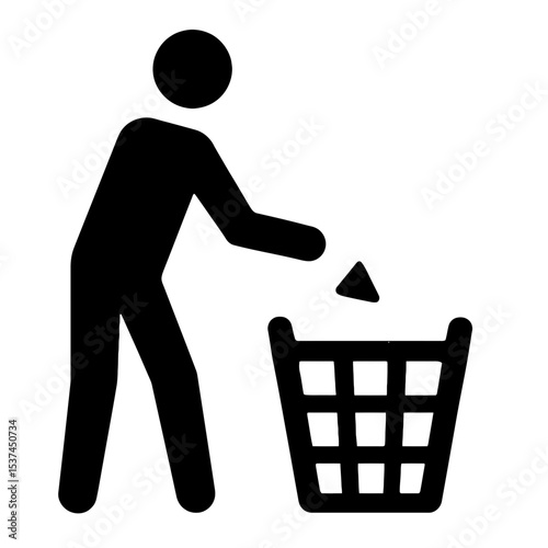 very simple flat and single minimalist Throwing Out Garbage Silhouettes