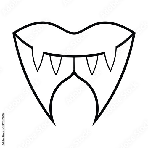 Sharp detailed vector illustration of vampire fangs perfect for halloween designs gothic art and horror projects