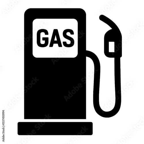 very simple flat and single minimalist Gas Station Pump Silhouettes