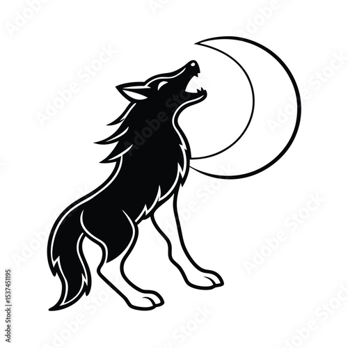 A fearsome werewolf howling at a full moon a dramatic vector illustration perfect for halloween fantasy or horror designs