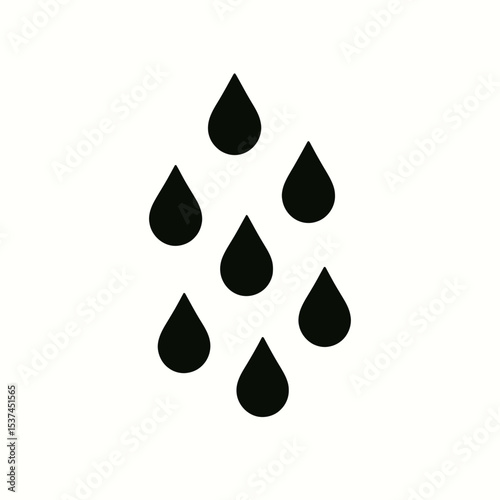very simple flat and single minimalist Raindrops Silhouettes