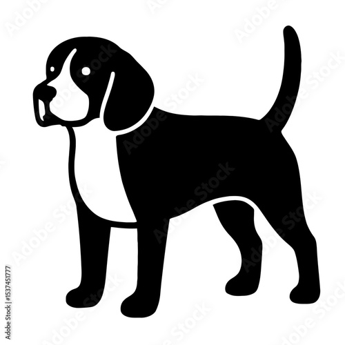 very simple flat and single minimalist Beagle Silhouettes