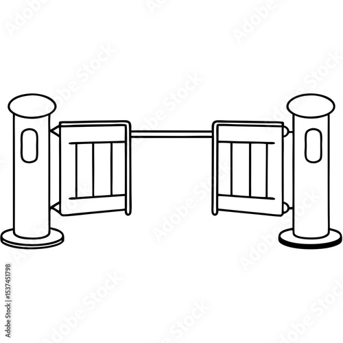 Airport entry gates design for Schengen zone.  These automatic gates provide secure entry and exit for travelers.  Modern airport entry gates improve passenger flow and security in Schengen area.