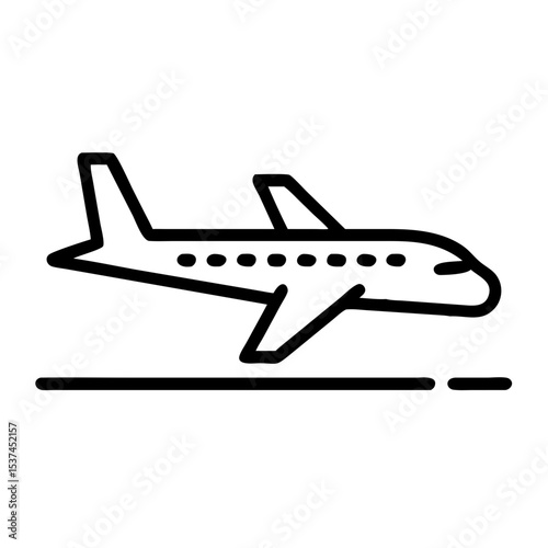 Airplane taxiing on runway, preparing for takeoff.  Plane moves slowly along airport tarmac.  Powerful jet engine ready for flight. This image is perfect for travel brochures and aviation websites.