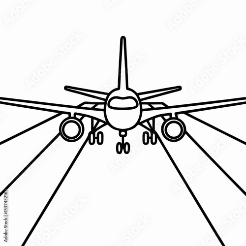 Airplane taxiing on runway for travel brochure design. Airplane on tarmac before takeoff, preparing for flight. Image of plane taxiing on runway perfect for travel agency marketing materials.