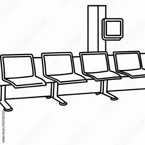 Modern waiting area with comfortable chairs and information screens.  Waiting room design features sleek seating and digital displays providing updates and information for passengers.