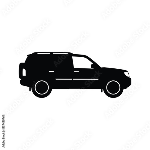 Black SUV Silhouette  Side View Vector Illustration Car Icon  Automotive Graphic Transportation Image