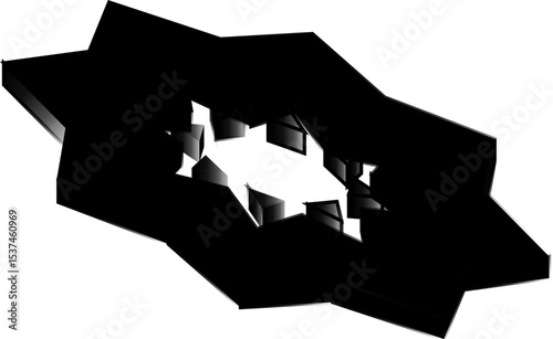 Abstract Geometric Black Icons for Modern Technological Interfaces and Digital Applications