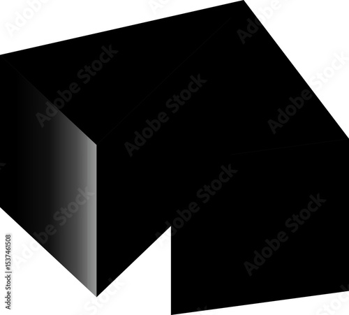 Abstract Geometric Black Icons for Modern Technological Interfaces and Digital Applications