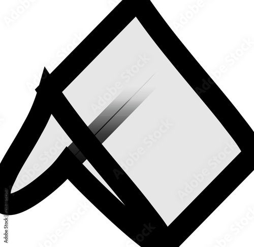 Abstract Geometric Black Icons for Modern Technological Interfaces and Digital Applications