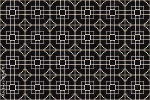 Seamless Fashion Shape Texture Digital Graphic Symmetric Geometric Fabric Wallpaper Visual Template Perspective Endless Interior Background Cloth Decoration Textile Art Tile Design Luxury Pattern.