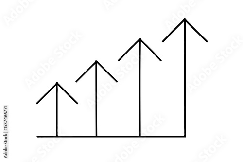 Growth Arrows Icon Business Concept Vector Illustration of Upward Success Trend