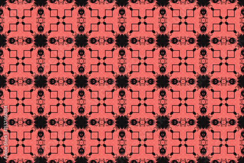 Seamless Fashion Shape Texture Digital Graphic Symmetric Geometric Fabric Wallpaper Visual Template Perspective Endless Interior Background Cloth Decoration Textile Art Tile Design Luxury Pattern.