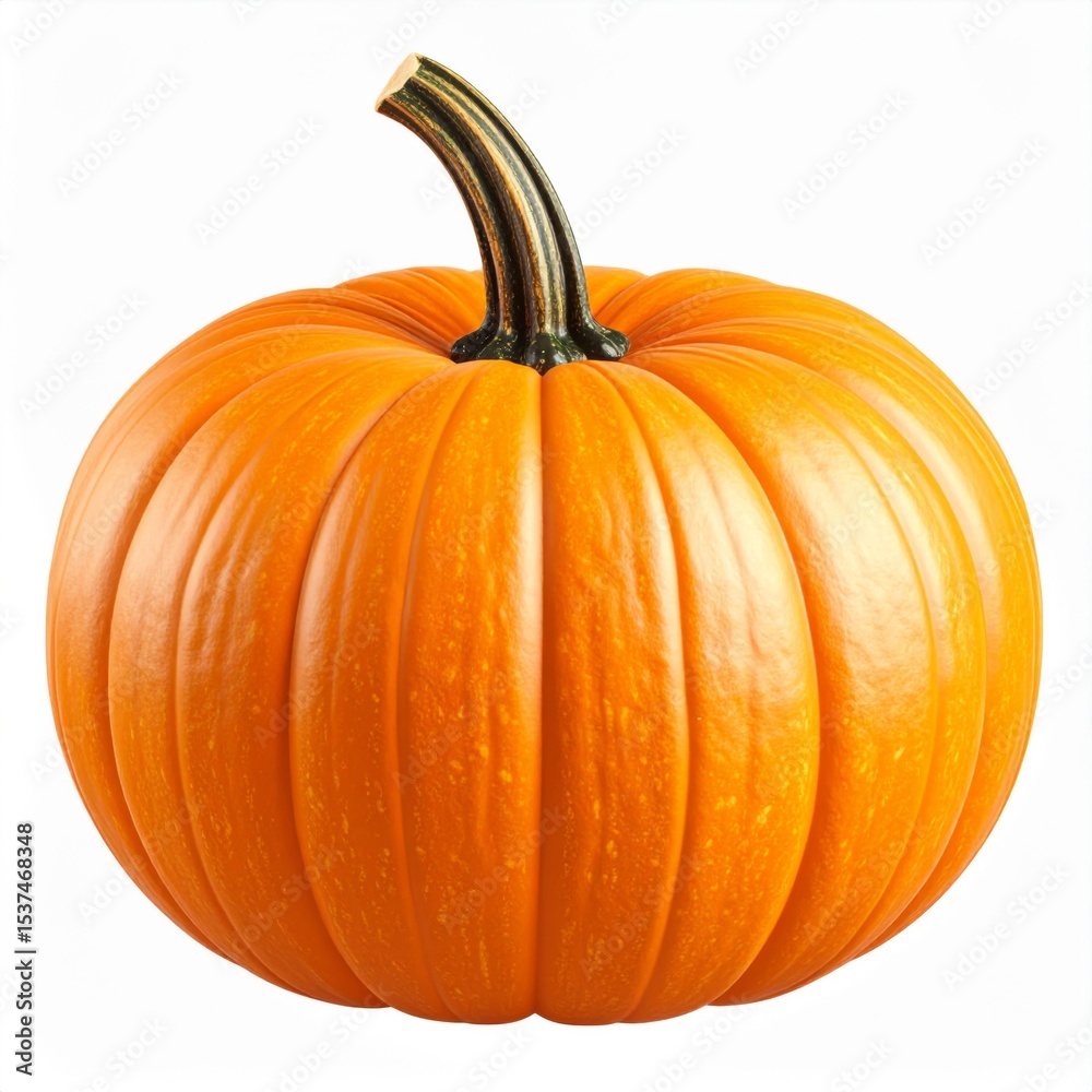 Obraz premium Vibrant Orange Pumpkin on White Background