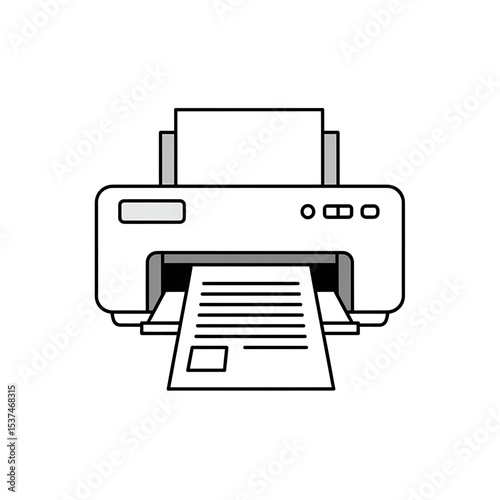 Paper emerging from a printer, representing standard document printing in office settings.
