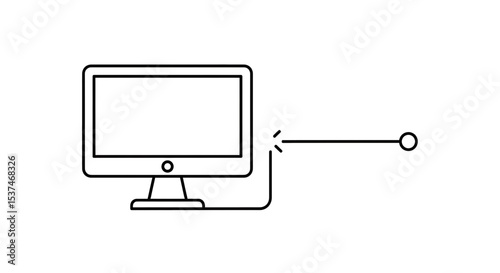 A desktop computer connected to a device, symbolizing data transfer or device synchronization.