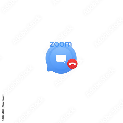 Zoom video conference logo with a blocked icon, symbolizing call errors or access restrictions.