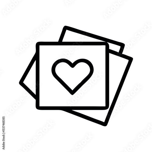 Stack of notes with heart symbol love notes
