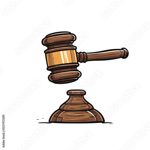 Professional Justice Hammer Device Isolated Icon Vector Illustration