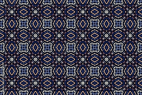 Seamless Fashion Shape Texture Digital Graphic Symmetric Geometric Fabric Wallpaper Visual Template Perspective Endless Interior Background Cloth Decoration Textile Art Tile Design Luxury Pattern.