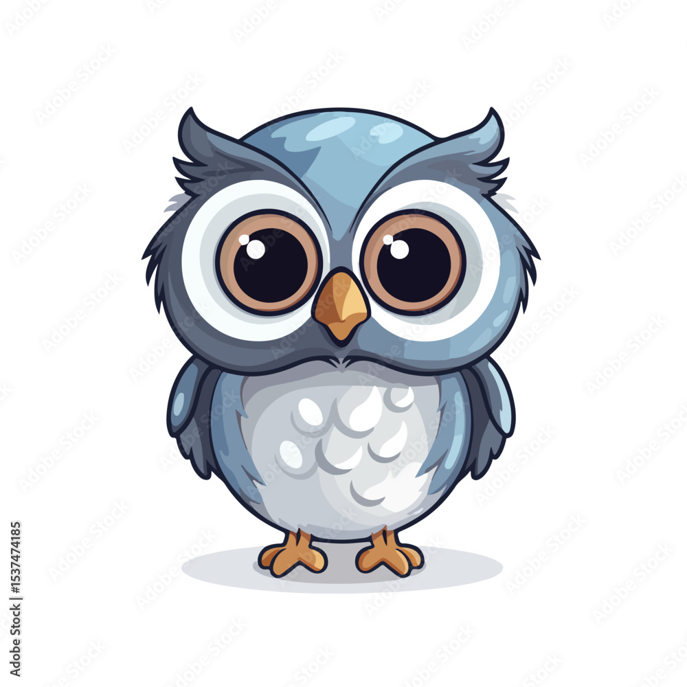 Obraz premium Cheerful and adorable owl icon for vector illustration in isolated background