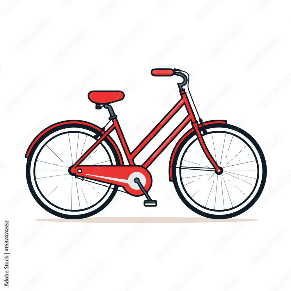 Obraz premium Professional Red Bicycle Icon Vector Illustration for Graphic Design Projects