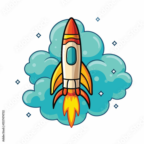 Rocket Spaceship Symbol Vector Illustration for Graphic Design Projects