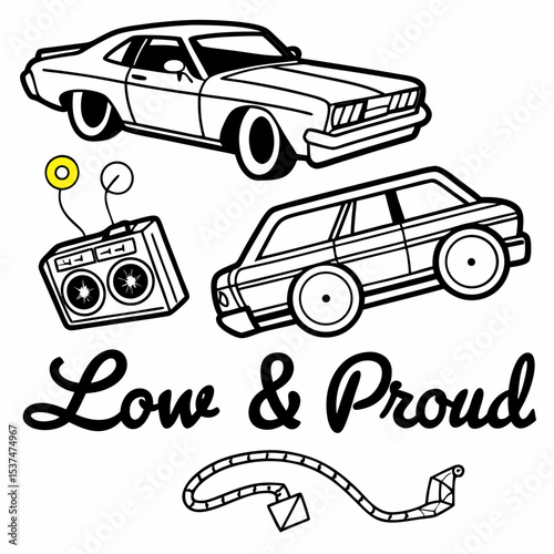 Vector illustration of a classic retro car design icon, perfect for transportation or travel art