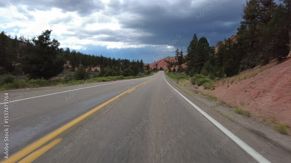 Driving Plate Utah Scenic Byway 12 Westbound Red Canyon Multicam Set 04 Front View Southwest USA Driving Plate Utah Scenic Byway 12 Westbound Red Canyon Multicam Set 04 Front View Southwest USA