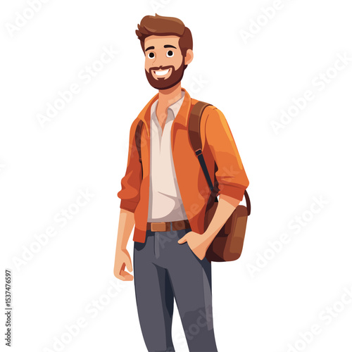 Professional Young Man in Casual Outfit Icon Image for Projects and Designs