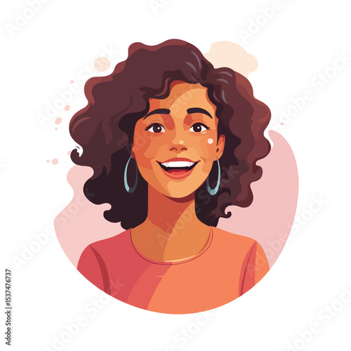 Professional Young Woman Speaking Avatar Character Vector Illustration for Presentations