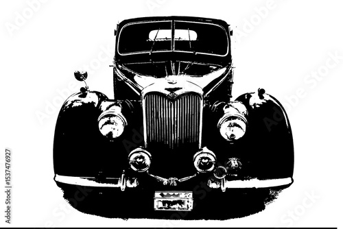 vintage antique car silhouette sports car classic collector vehicle. image vector