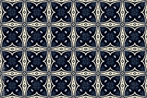 Seamless Fashion Shape Texture Digital Graphic Symmetric Geometric Fabric Wallpaper Visual Template Perspective Endless Interior Background Cloth Decoration Textile Art Tile Design Luxury Pattern.