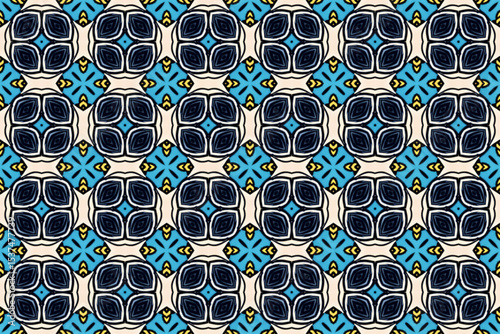 Seamless Fashion Shape Texture Digital Graphic Symmetric Geometric Fabric Wallpaper Visual Template Perspective Endless Interior Background Cloth Decoration Textile Art Tile Design Luxury Pattern.