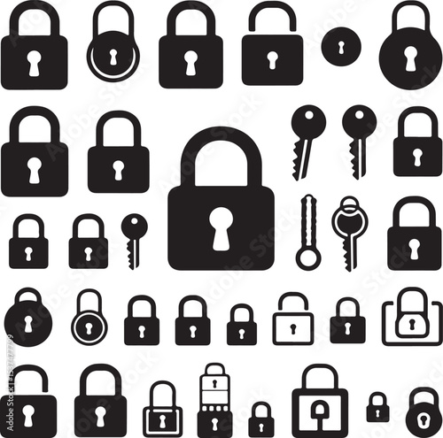 Old-Fashioned Lock and Key Vector Pack
 photo